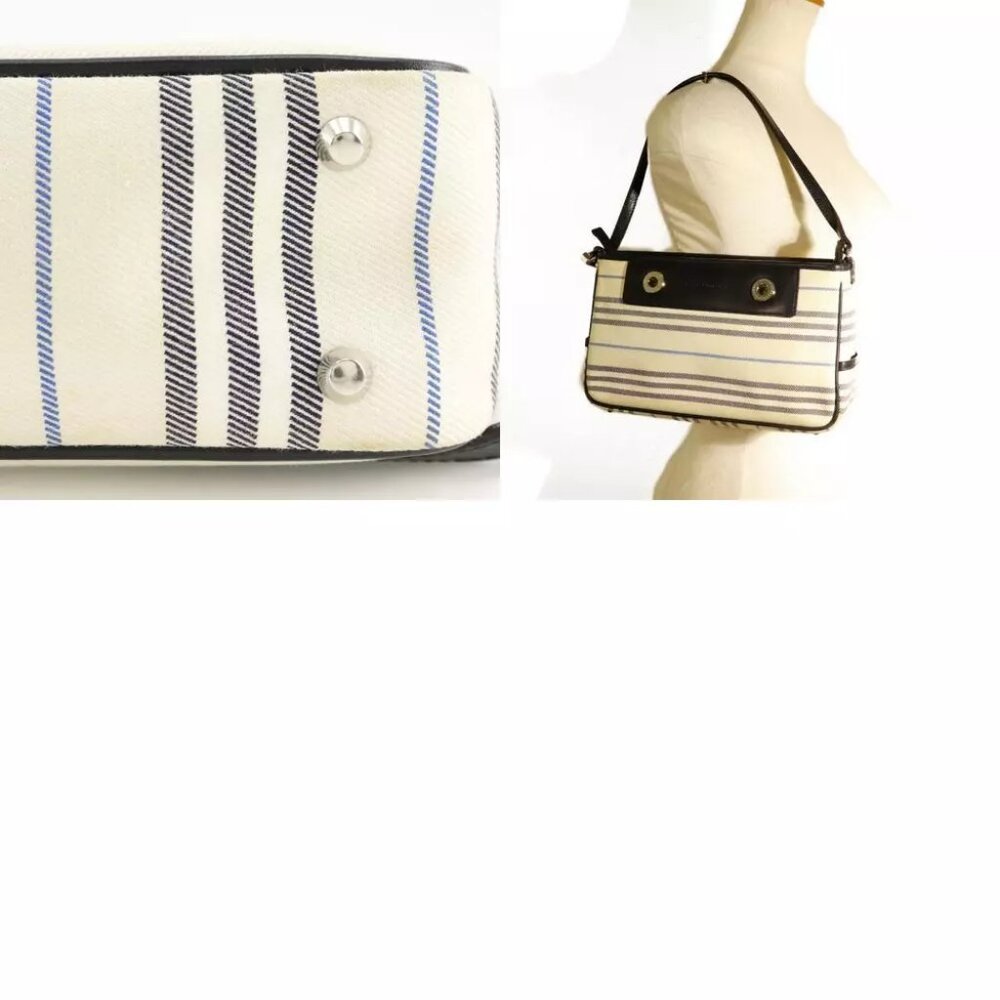 BURBERRY One Belt Shoulder Bag off white canvas Women - Picture 1 of 12